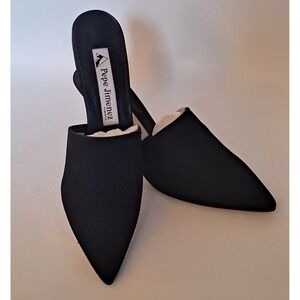NIB Pepe Jimenez Black Nubuck Leather Kitten Heel Mule Dress Shoe Size 7.5